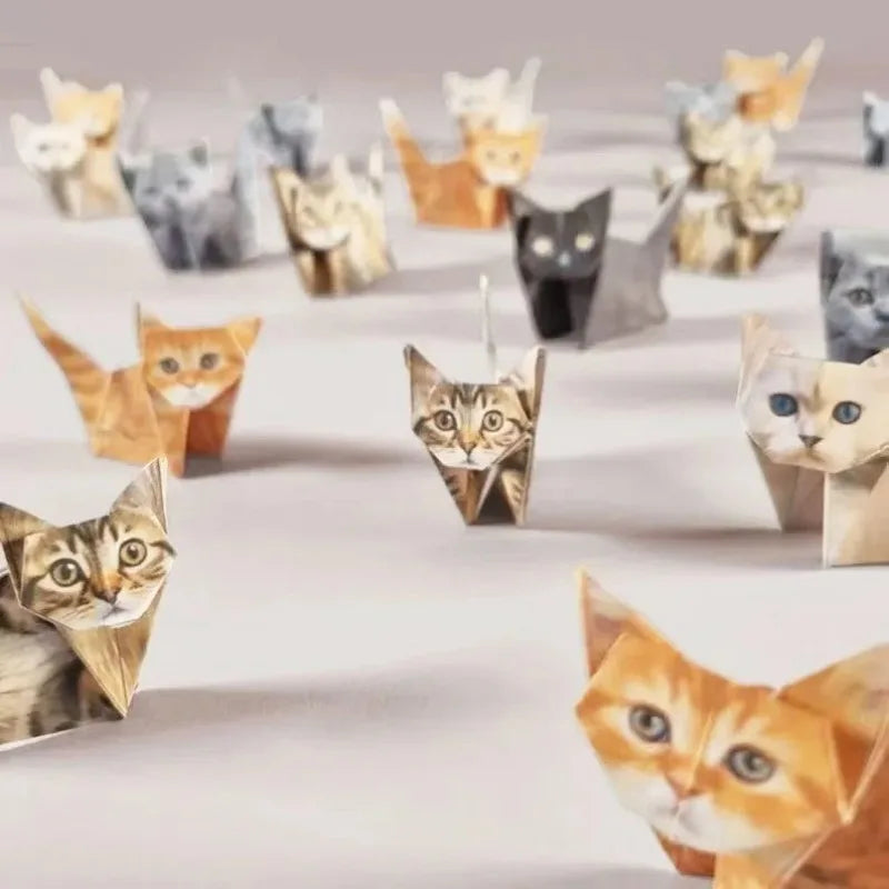 50pc DIY Cat Origami Paper Craft Set for Kids - 1