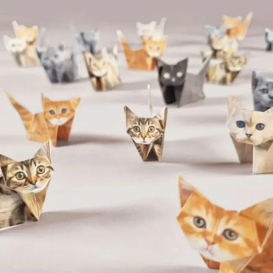 50pc DIY Cat Origami Paper Craft Set for Kids