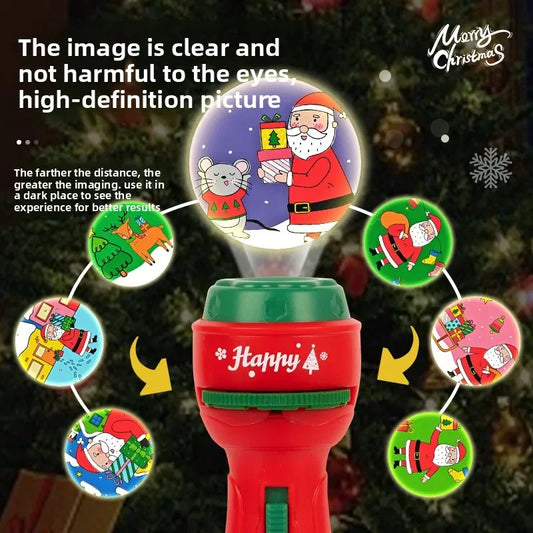 Christmas Cartoon Projection Flashlight for Kids