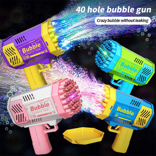 40-Hole Automatic Bubble Machine Gun for Kids