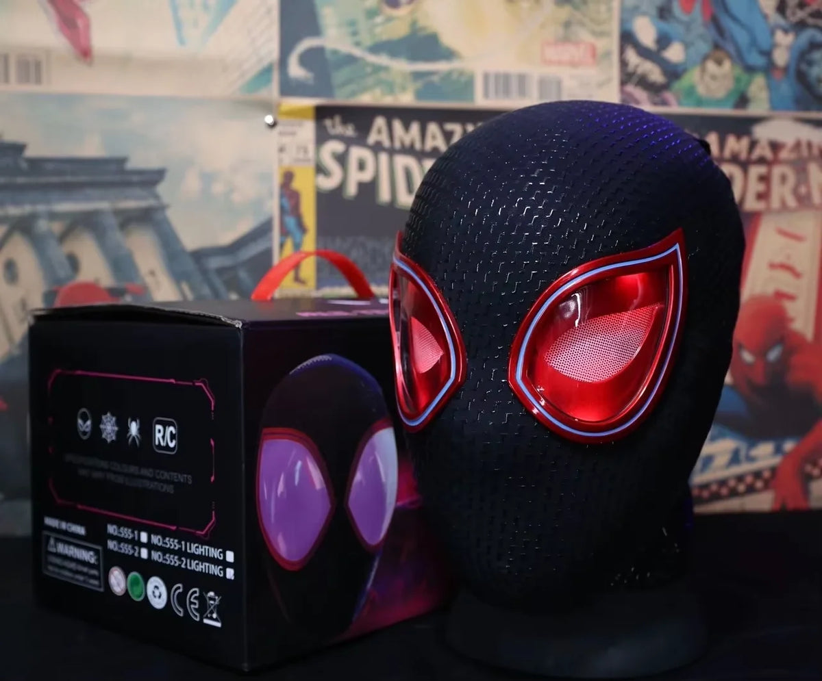 Interactive Miles Morales Mask with Remote Control Movable Eyes