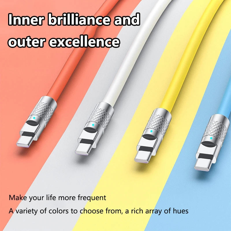 120W Super Fast Charging USB-C to USB-C Liquid Silicone Cable