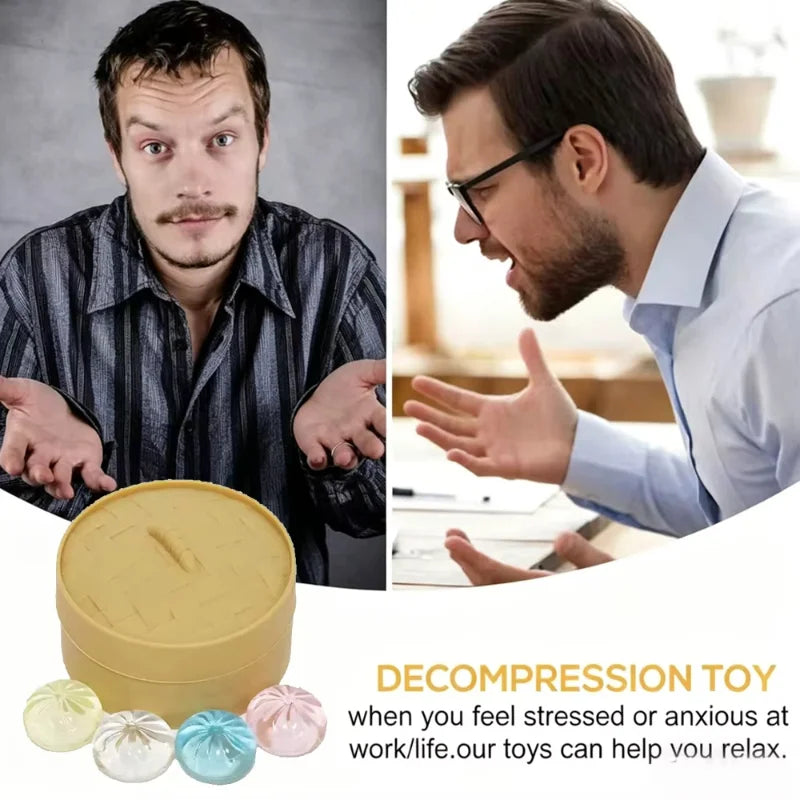 Steamed Bun Fidget Toy Set for Stress Relief - 4