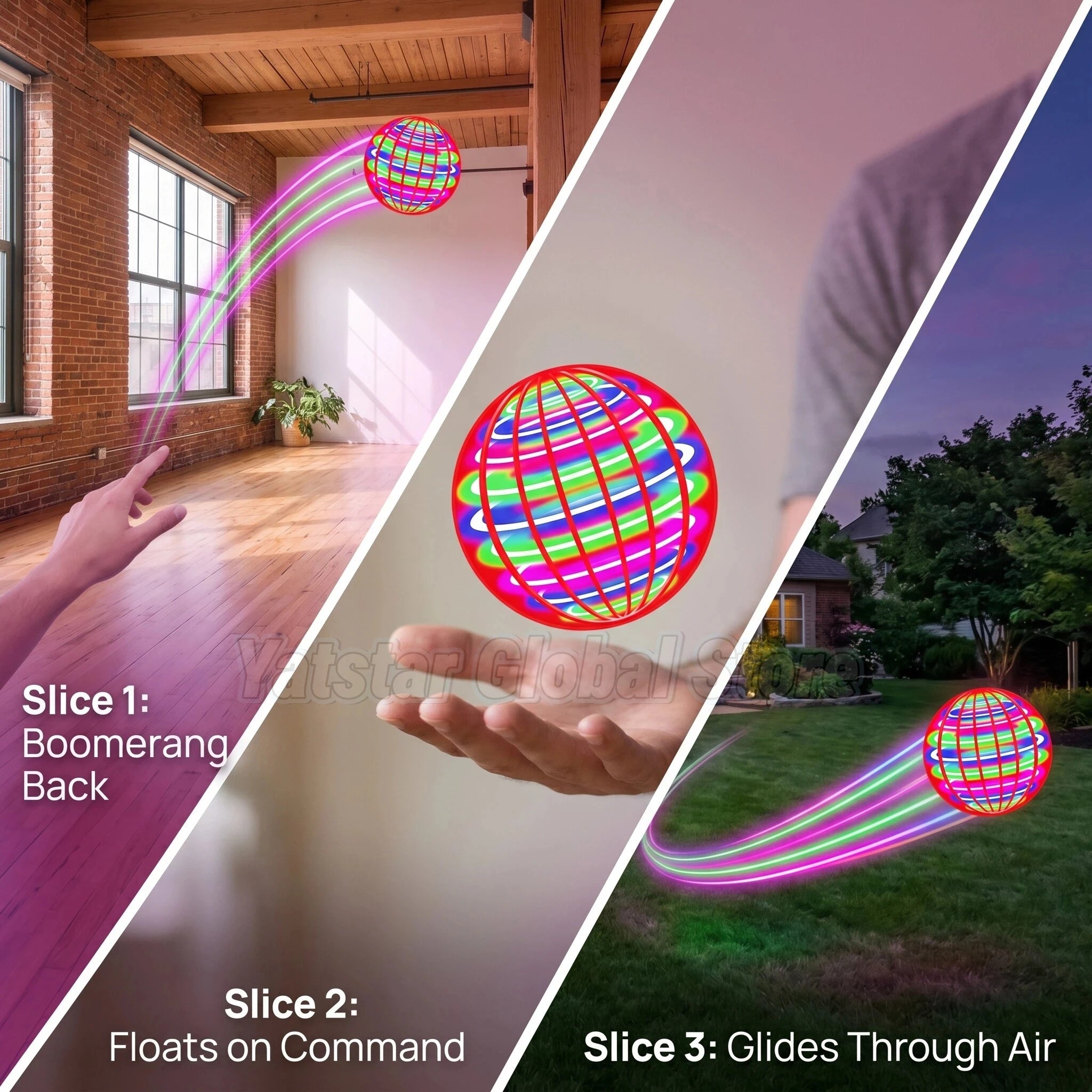 Hand-Controlled LED Flying Spinner Globe for Kids and Adults - 4