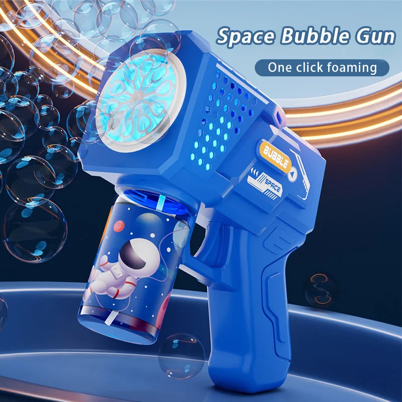 10-Hole Automatic Gatling Bubble Blaster for Kids