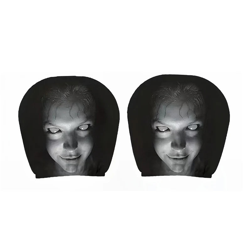 Spooky Halloween Horror Car Headrest Covers - 2 Pack