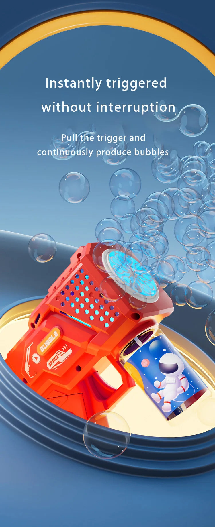 10-Hole Automatic Gatling Bubble Blaster for Kids - 9
