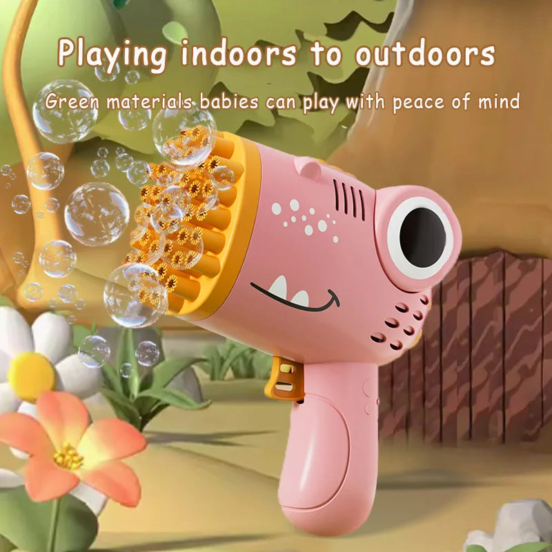 40-Hole Dinosaur Bubble Blaster for Kids and Parties