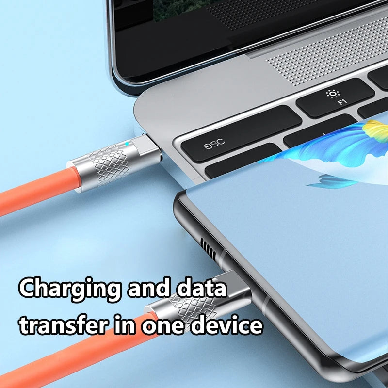 120W Super Fast Charging USB-C to USB-C Liquid Silicone Cable - 6