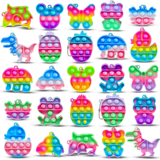 Rainbow Sensory Fidget Keychain for Stress Relief