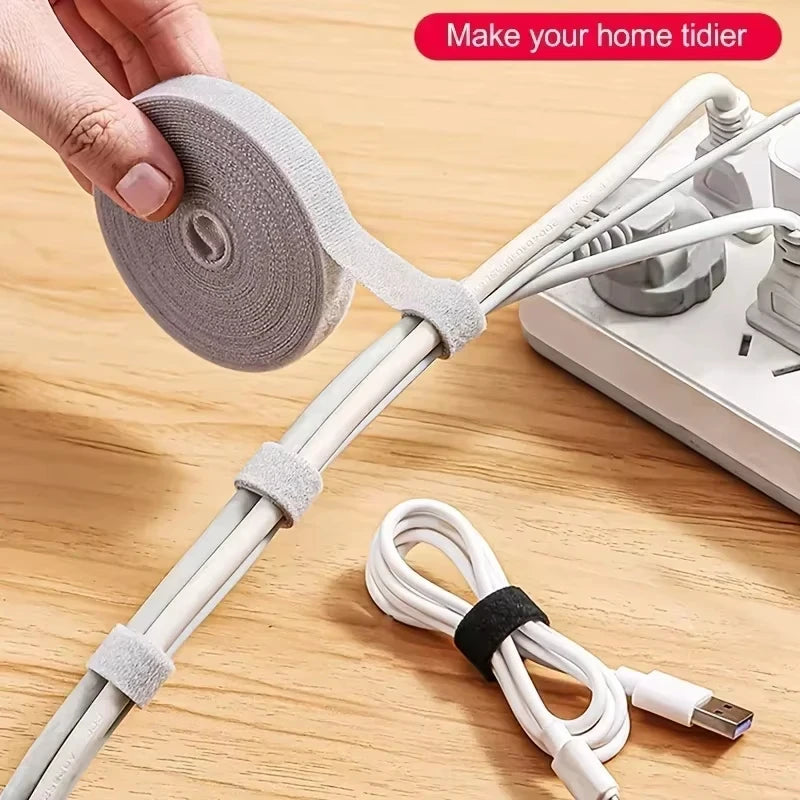 Reusable Cable Management Tie Roll for Home and Office - 1