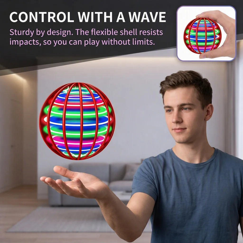 Hand-Controlled LED Flying Boomerang Spinner Ball - 2