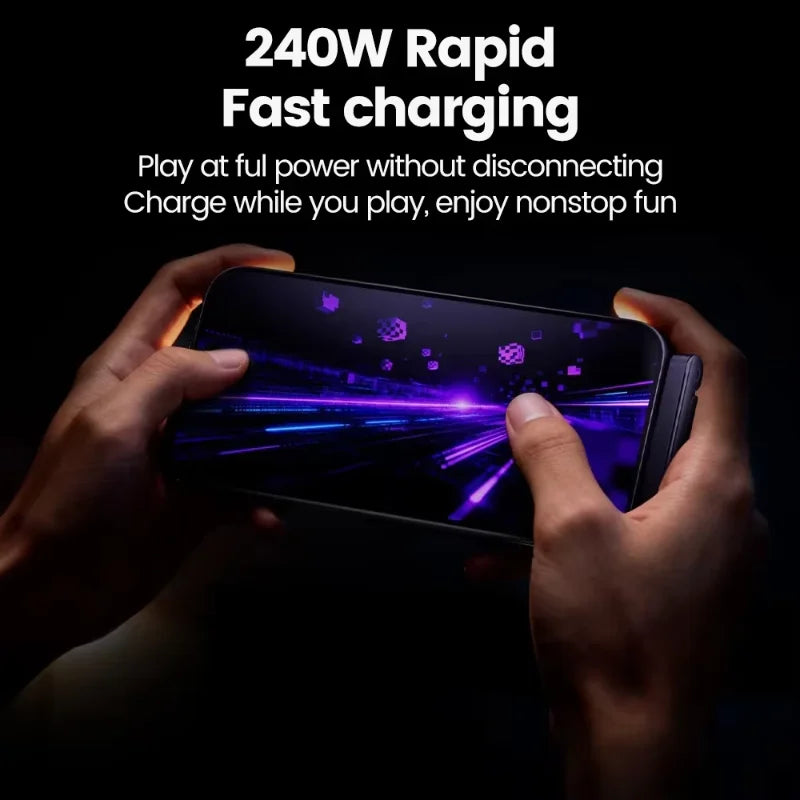 240W Fast Charging Cable with Built-in Phone Stand