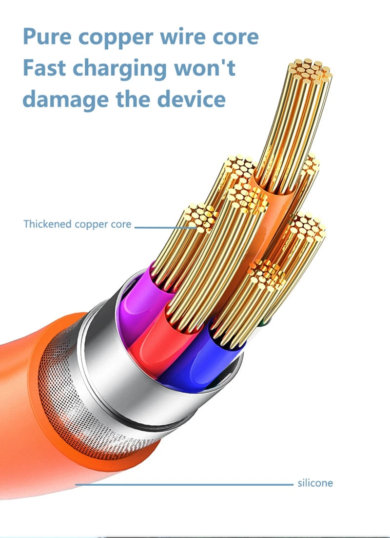 120W Super Fast Charging USB-C to USB-C Liquid Silicone Cable - 10