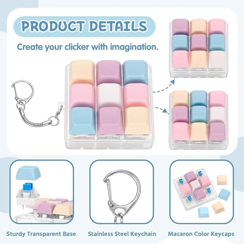 Mechanical Keyboard Fidget Keychain Stress Reliever