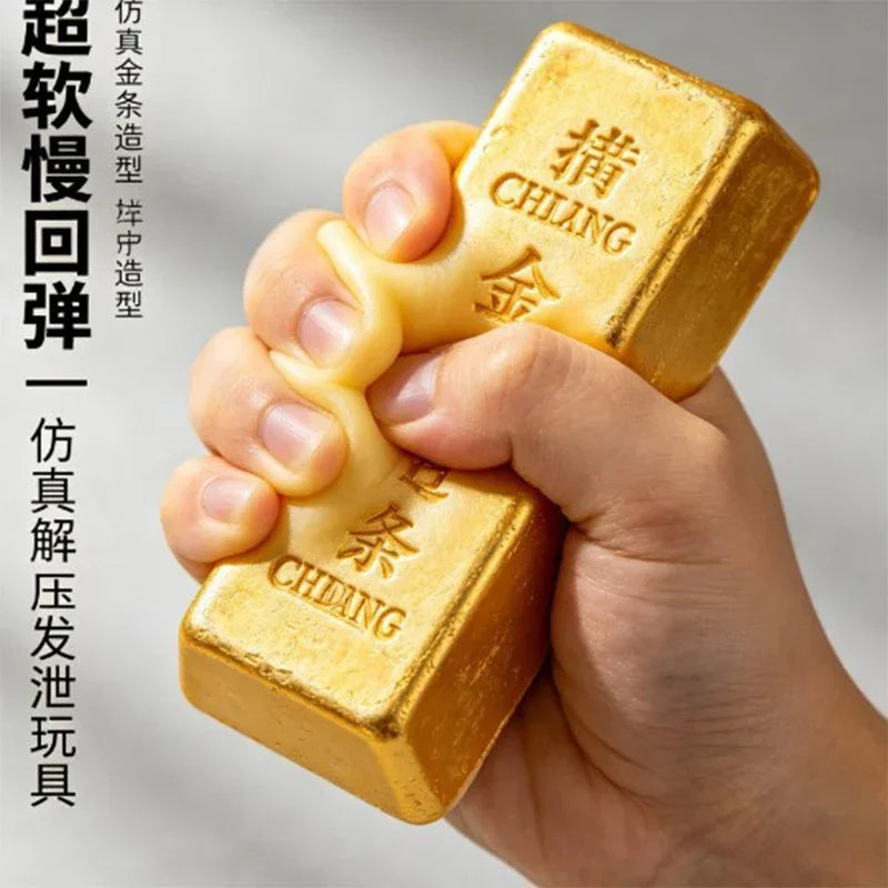 Gold Bar Stress Relief Squishy Toy - 10