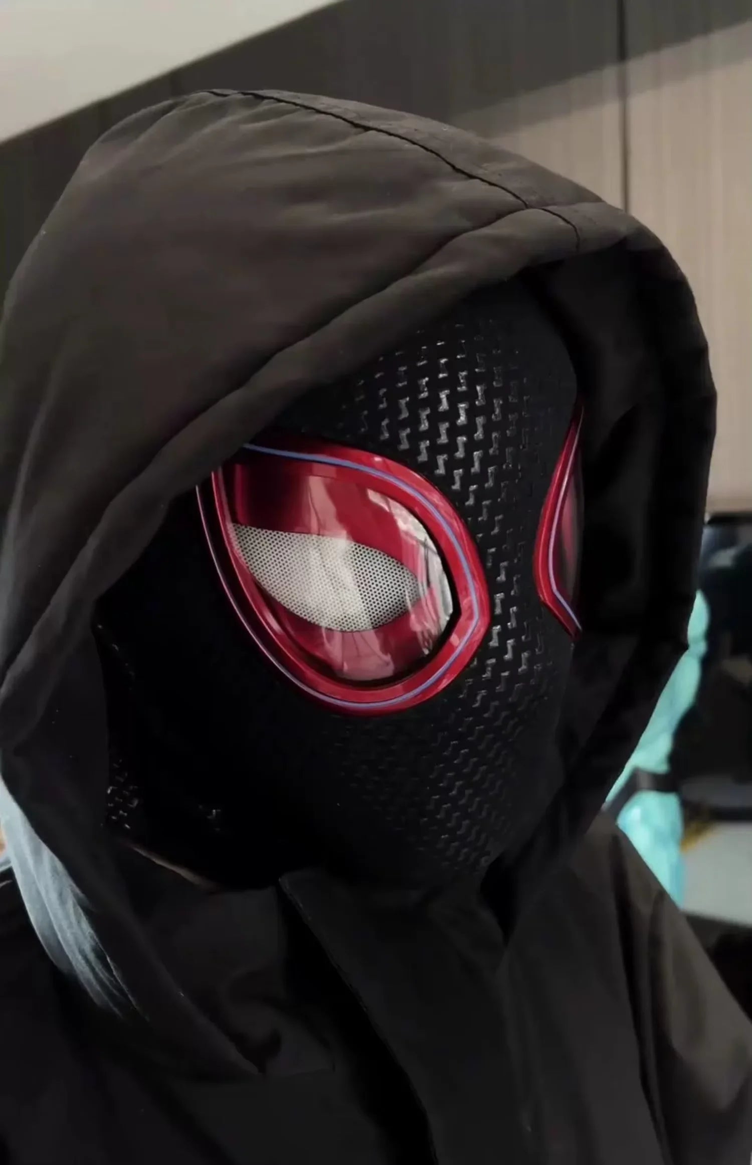 Interactive Miles Morales Mask with Remote Control Movable Eyes - 11