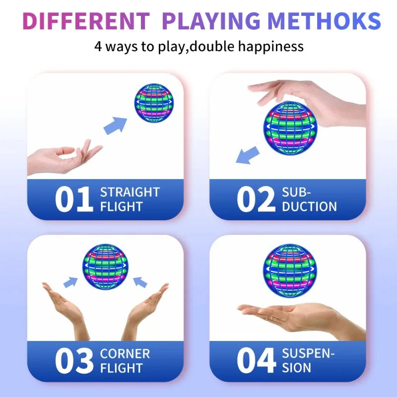 Hand-Controlled LED Flying Boomerang Spinner Ball - 6