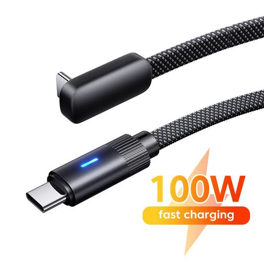 100W L-Shape Fast Charging USB-C Cable