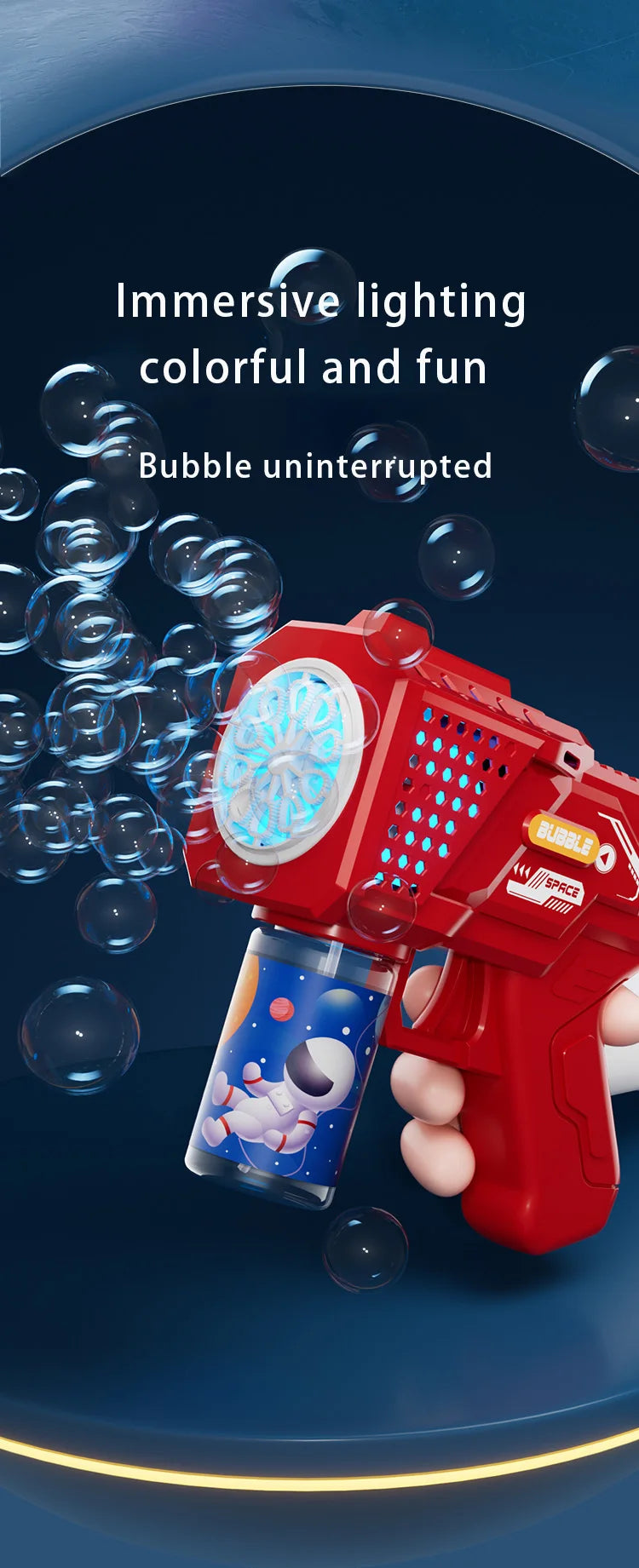 10-Hole Automatic Gatling Bubble Blaster for Kids - 12