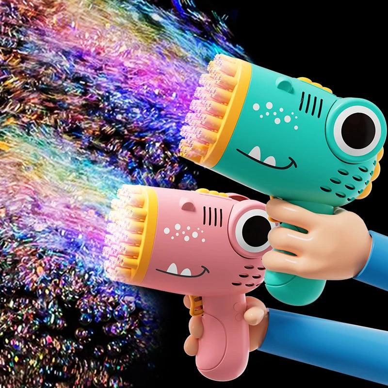 40-Hole Dinosaur Bubble Blaster for Kids and Parties - 1
