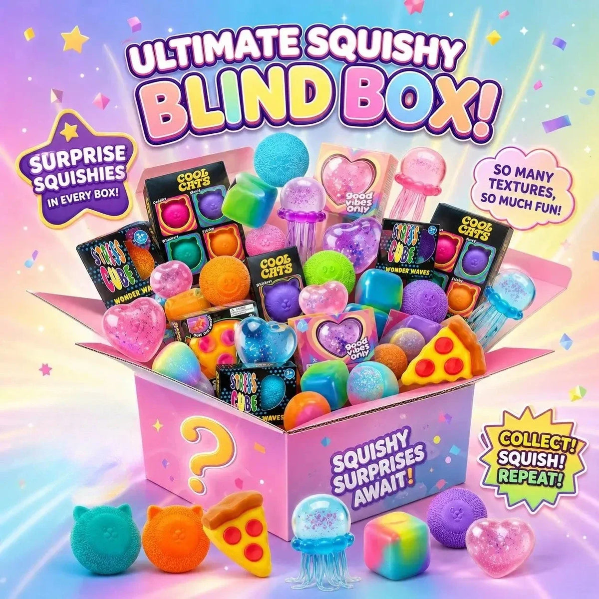 100-Piece Surprise Squishy Fidget Toy Collection