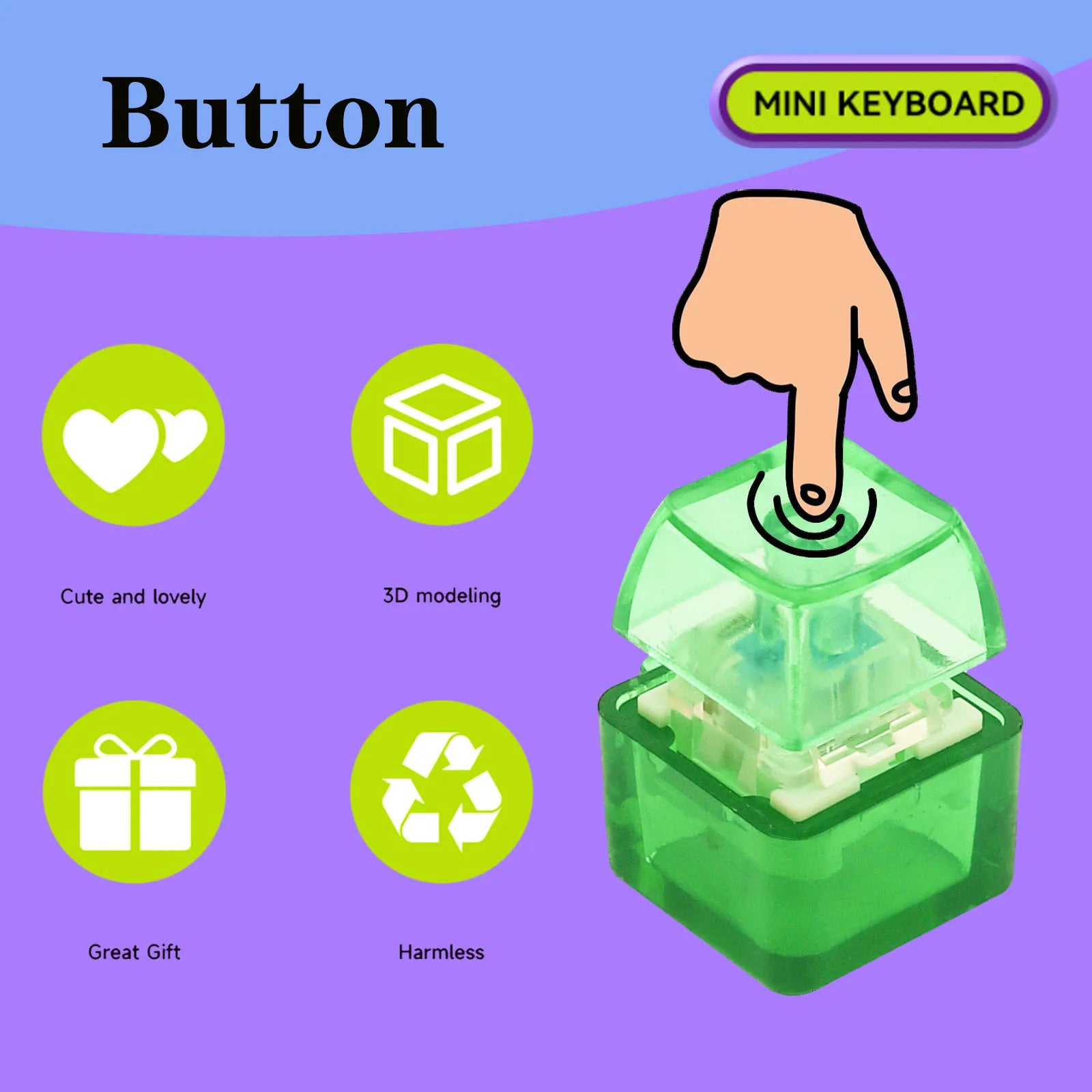 Mechanical Keyboard Switch Fidget Keychain for Stress Relief - 3