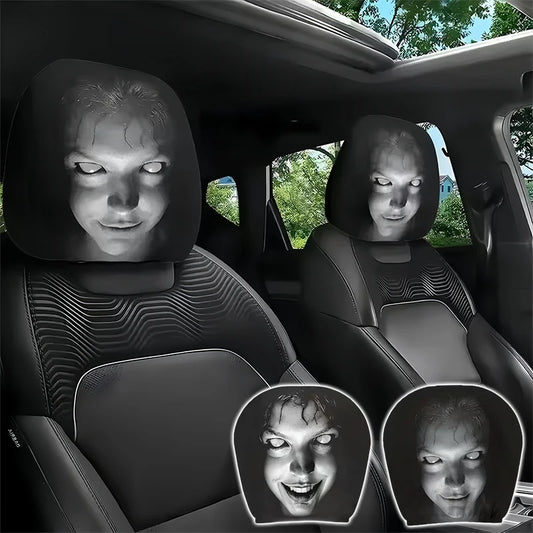 Spooky Halloween Horror Car Headrest Covers - 2 Pack