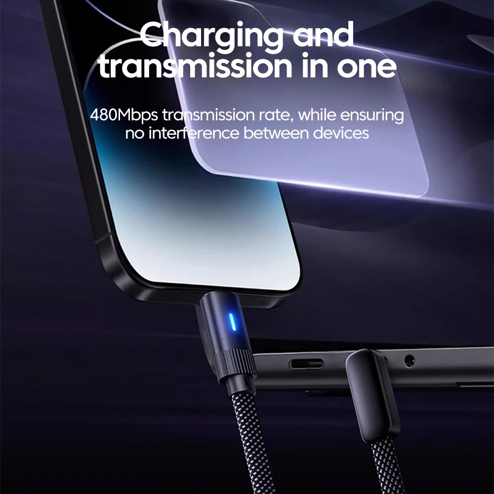 100W L-Shape Fast Charging USB-C Cable
