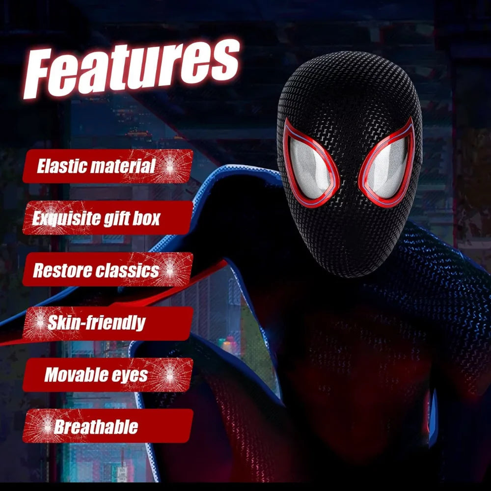 Interactive Miles Morales Mask with Remote Control Movable Eyes - 2