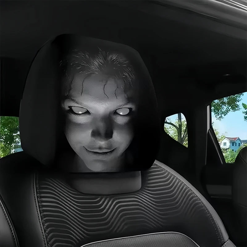 Spooky Halloween Horror Car Headrest Covers - 2 Pack