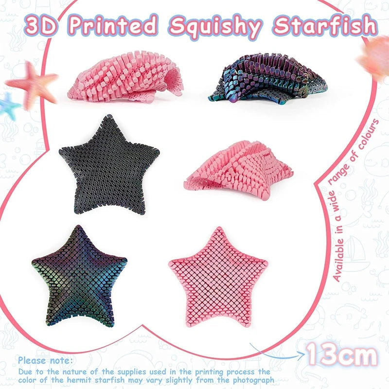 Articulated 3D Printed Starfish Fidget Toy for Stress Relief - 11