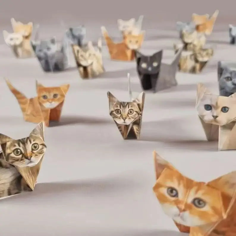 50pc DIY Cat Origami Paper Craft Set for Kids