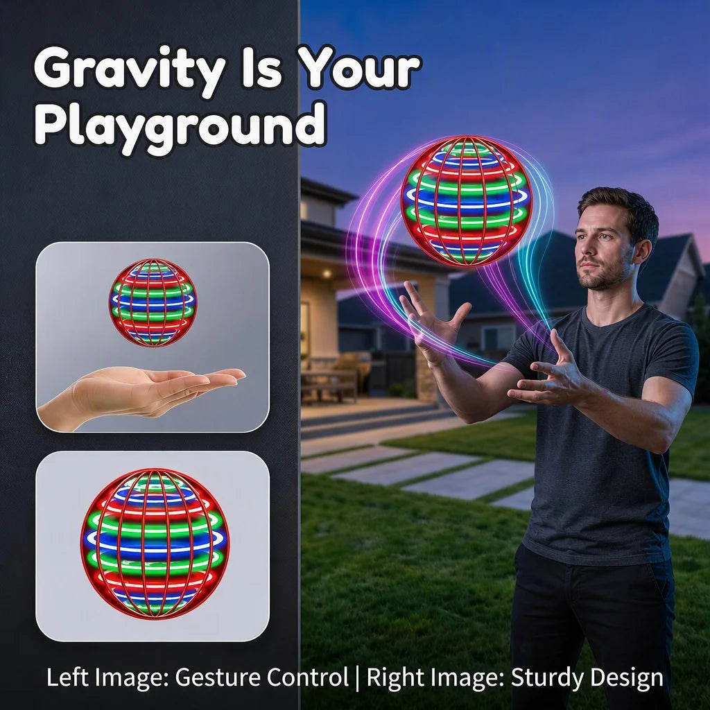 Hand-Controlled LED Flying Boomerang Spinner Ball - 3