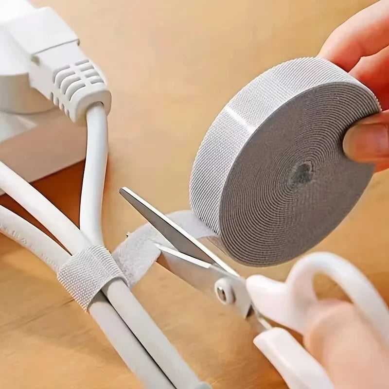 Reusable Cable Management Tie Roll for Home and Office