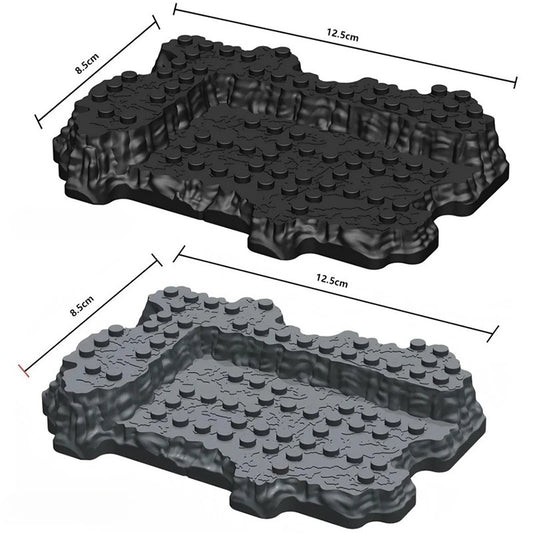 Rockery Base Building Block Scenery Accessory for Models