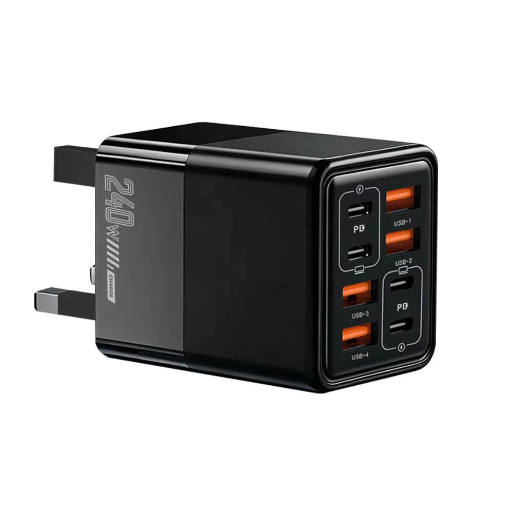 240W 8-in-1 Fast Charging USB Wall Adapter - 8