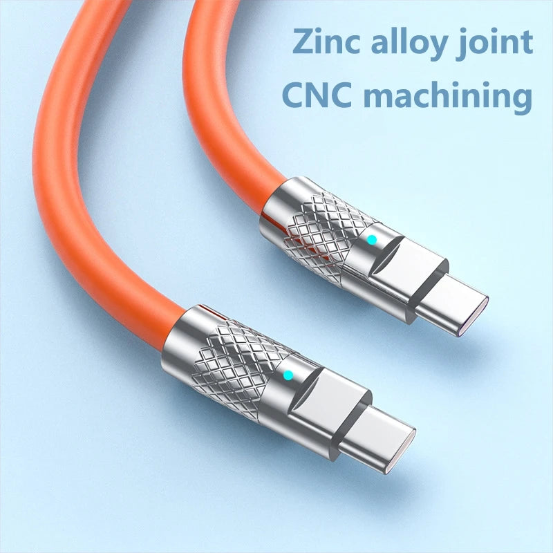 120W Super Fast Charging USB-C to USB-C Liquid Silicone Cable - 4