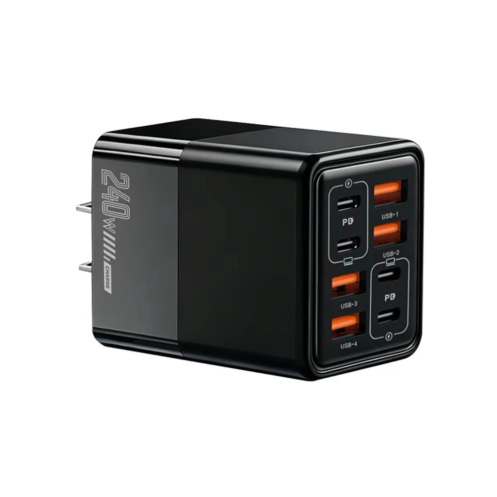240W 8-in-1 Fast Charging USB Wall Adapter