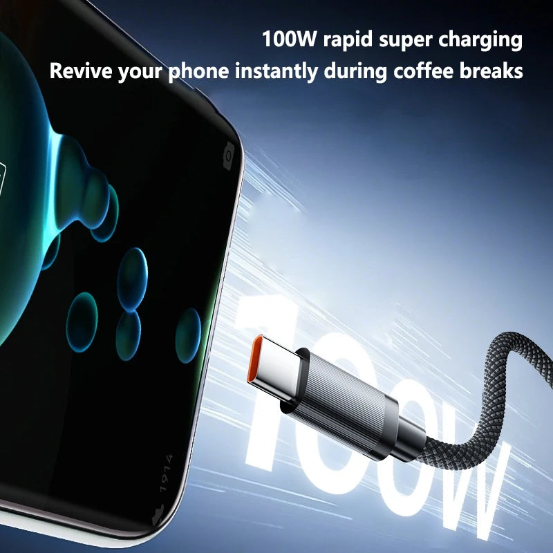 100W 2-in-1 Dual USB-C Fast Charging Cable