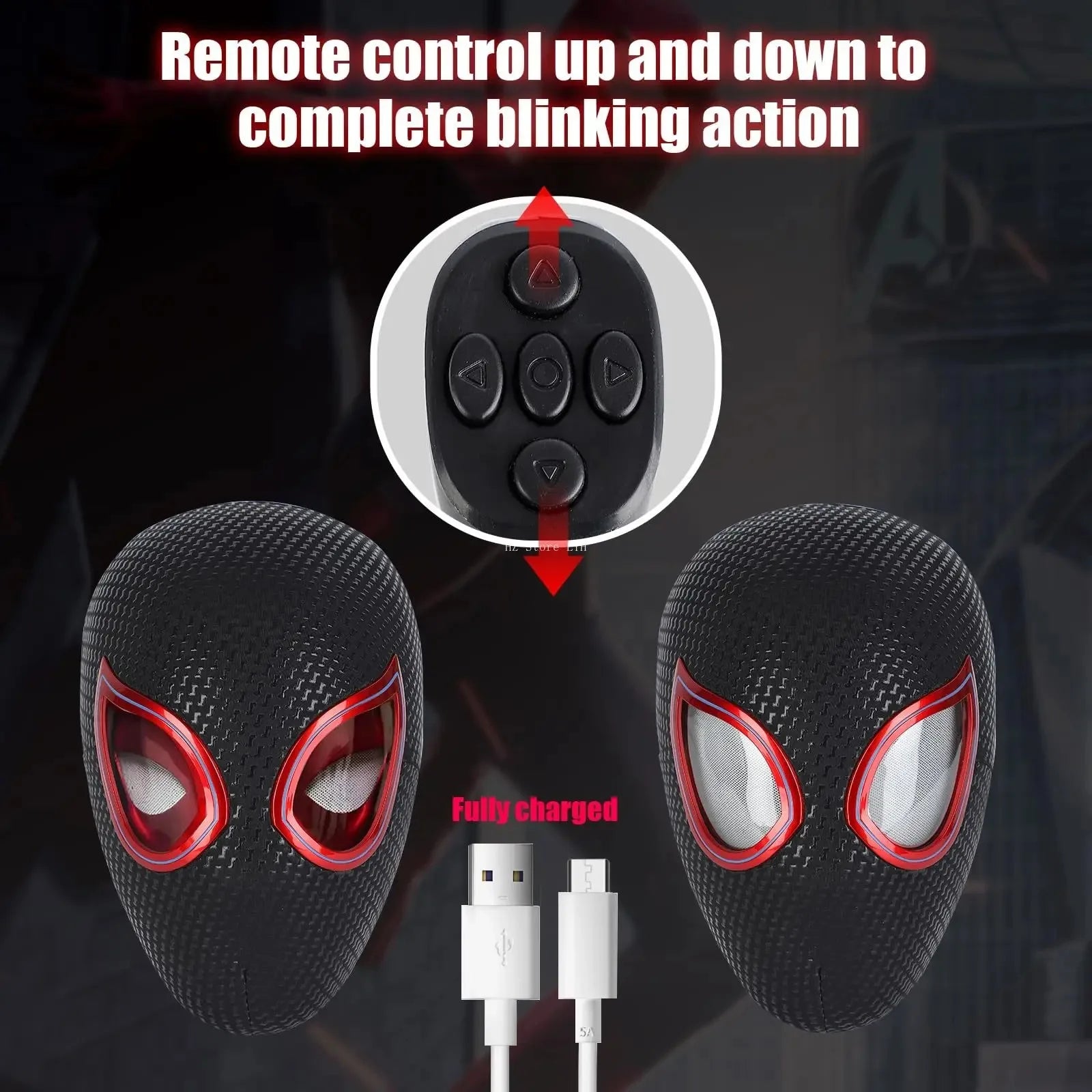Interactive Miles Morales Mask with Remote Control Movable Eyes - 14