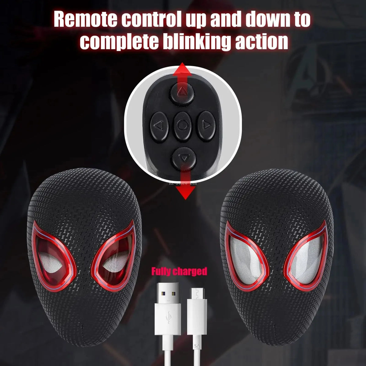 Interactive Miles Morales Mask with Remote Control Movable Eyes