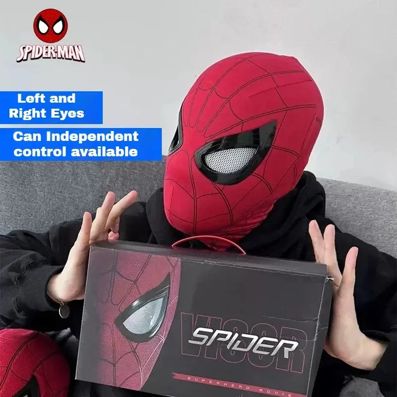Interactive Hero Mask with Chin-Operable Blinking Eyes