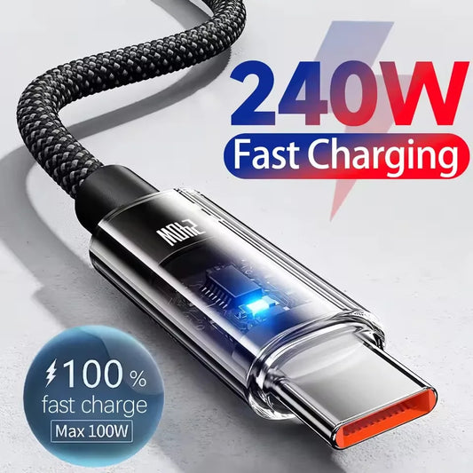 240W Digital Display Super Fast Charging USB-C Cable