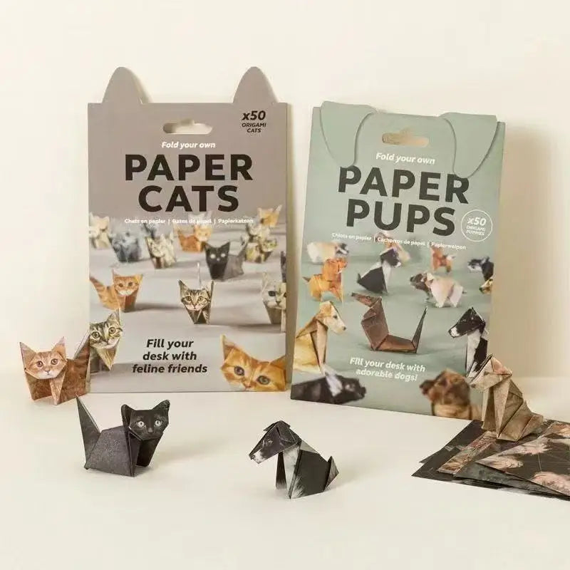 50pc DIY Cat Origami Paper Craft Set for Kids