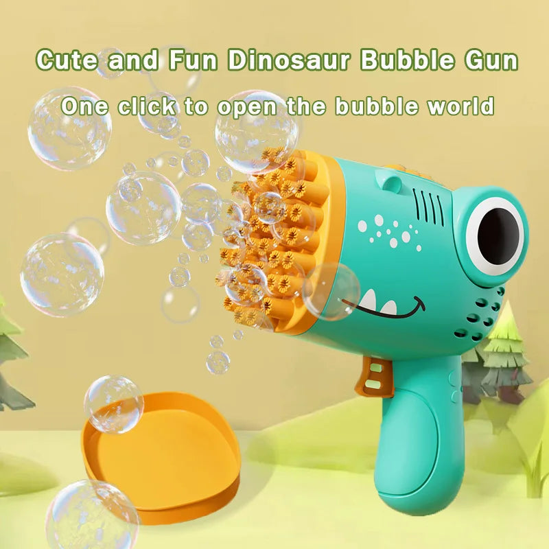 40-Hole Dinosaur Bubble Blaster for Kids and Parties