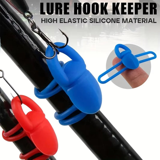 Elastic Silicone Fishing Rod Hook Keeper 5-Pack