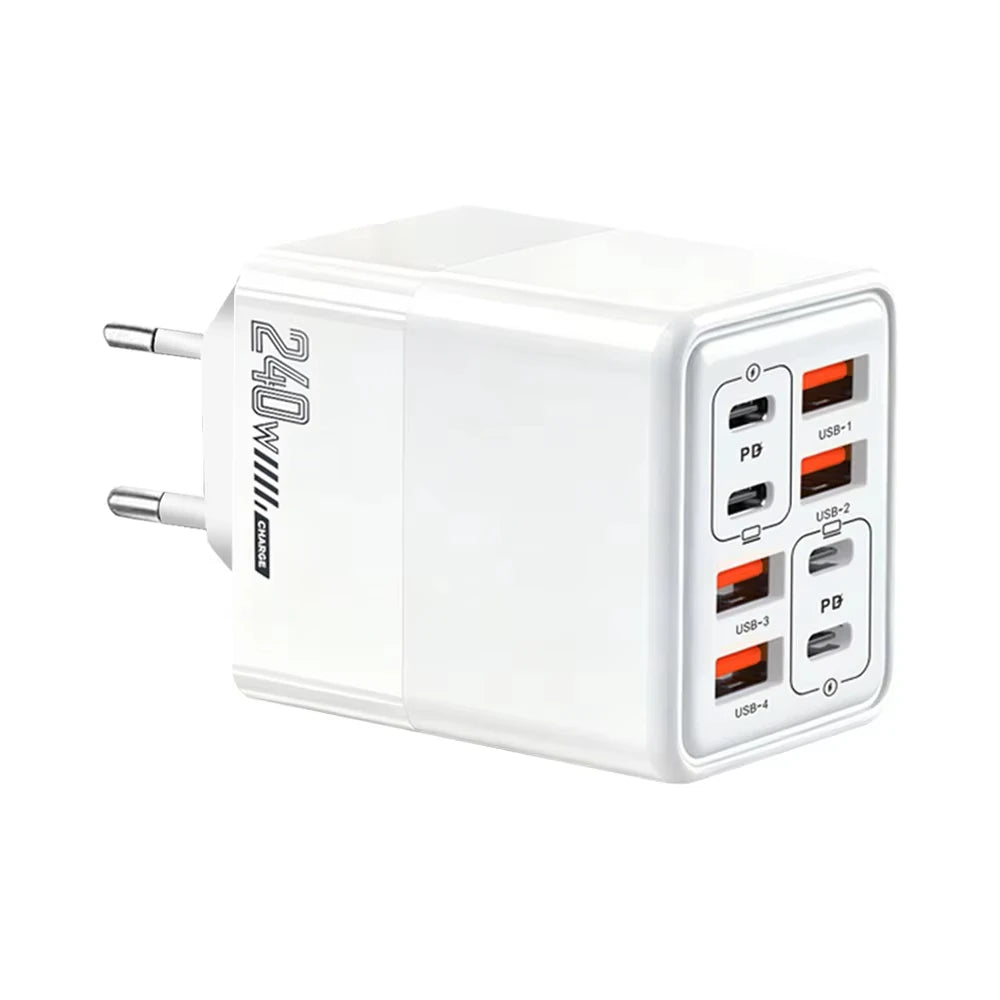 240W 8-in-1 Fast Charging USB Wall Adapter - 11