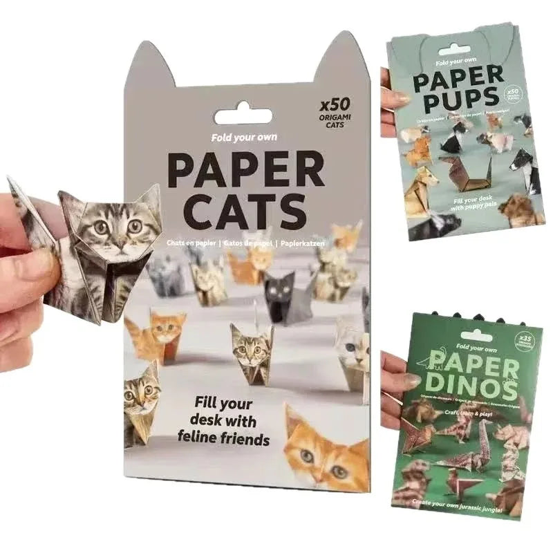 50pc DIY Cat Origami Paper Craft Set for Kids
