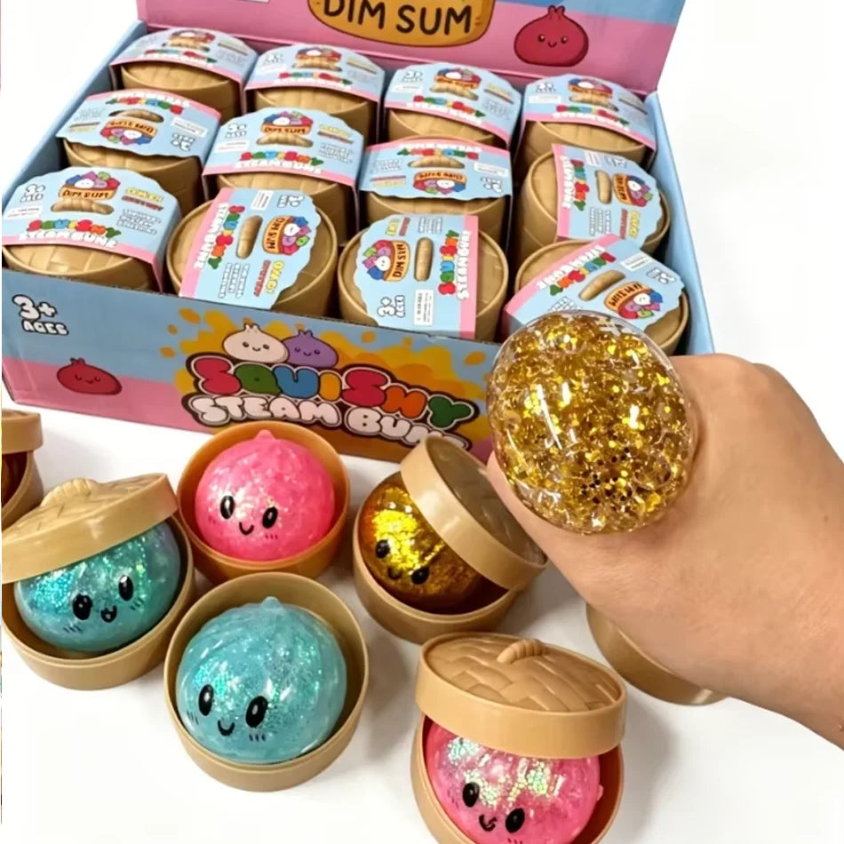 Glitter Dumpling Sensory Squishy Toy for Stress Relief - 2